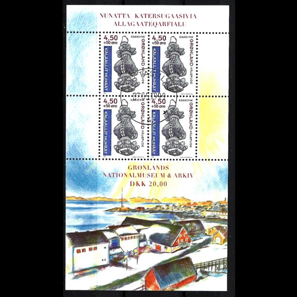 Grnland stemplet miniark AFA 340a
