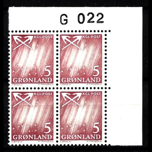 Grnland marginalblok postfrisk G 022