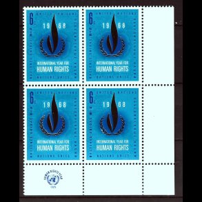 FORENEDE NATIONER POSTFRISK 4-BLOK - 307