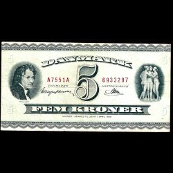 Danmark 5-kroner 1955-A7 Sieg 128 kval. 1+/VF