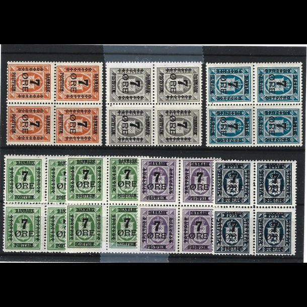 Danmark AFA 160-166 komplet s�t postfrisk 4-blokke AFA kr. 5.800,00