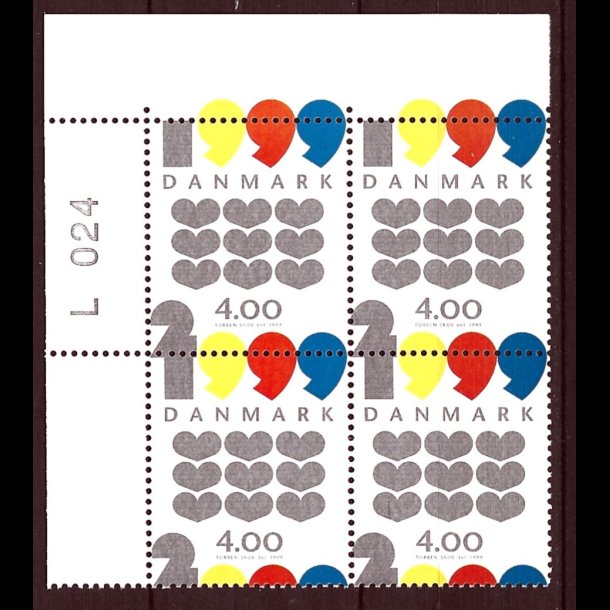 Danmark postfrisk marginalblok L1024