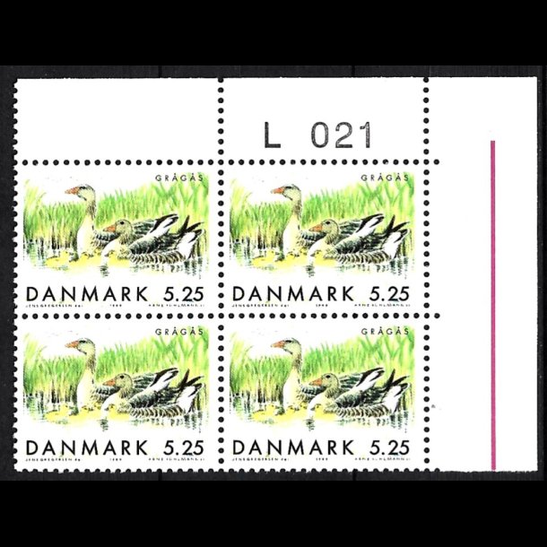 Danmark postfrisk marginalblok L1021