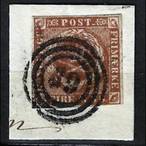 Danmark AFA 1, 4 RBS type IIIb stemplet p� klip, poststempel 39 Lyngby