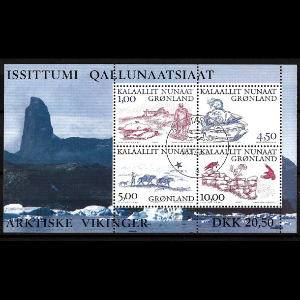 Grnland stemplet miniark AFA 372