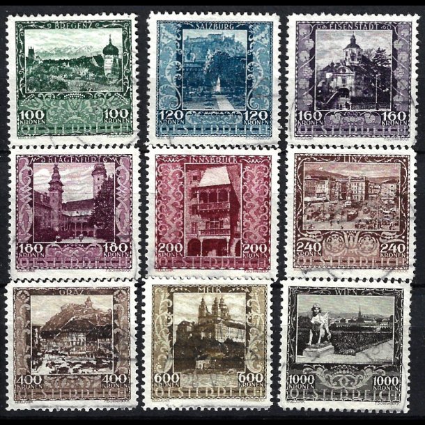 Østrig AFA 347-355 stemplet AFA 700,00