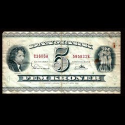 Danmark 5-kroner 1960-C3 Sieg 129 kval. 1-/VG