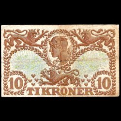 Danmark 10-kroner 1937-K Sieg 105 kval. 1-/VG