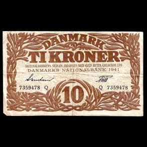 Danmark 10-kroner 1941-Q Sieg 105 kval. 1/F
