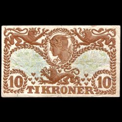 Danmark 10-kroner 1941-R Sieg 105 kval. 1+/VF