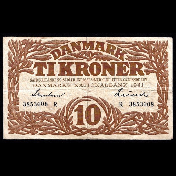 Danmark 10-kroner 1941-R Sieg 105 kval. 1+/VF