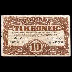 Danmark 10-kroner 1941-Q Sieg 105 kval. 1-/VG