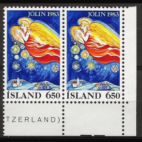 Island AFA 608 postfrisk parstykke