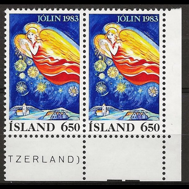 Island postfrisk AFA 608 parstykke