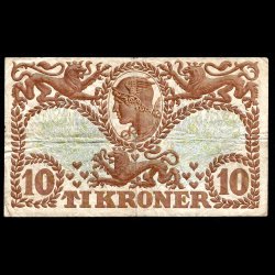 Danmark 10-kroner 1939-P Sieg 105 kval. 1-/VG