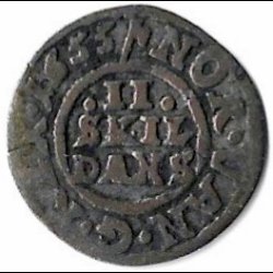 Danmark m�nt 1655, 2 sk., Fr. III, Sieg 13.1, kval. 1- (f)