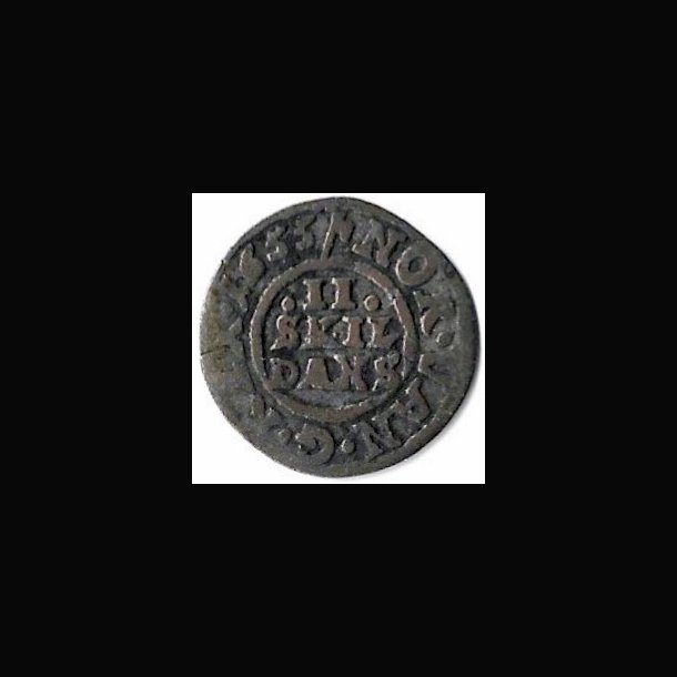 Danmark mnt 1655, 2 sk., Fr. III, Sieg 13.1, kval. 1- (f)