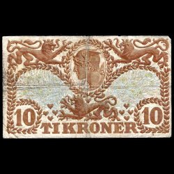 Danmark 10-kroner 1933-D Sieg 104 kval. 1-/VG