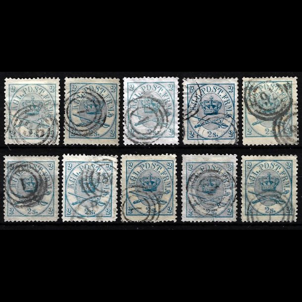 Danmark AFA 11 stemplet 10 stk. pne AFA kr. 3.500,00 - (2)