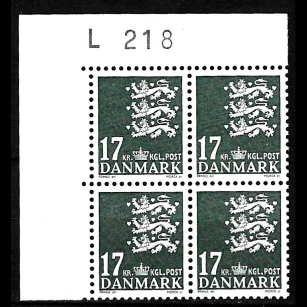 Danmark postfrisk marginalblok L1218