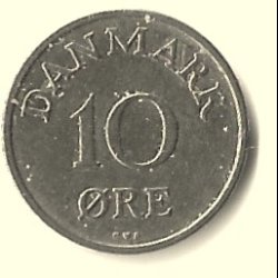 Danmark m�nt 1959 Fr. IX, 10 �re Sieg 13.2 kval. 1 sj�lden