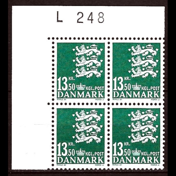 Danmark postfrisk marginalblok L1248