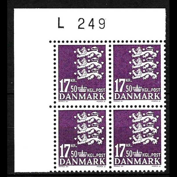 Danmark postfrisk marginalblok L1249