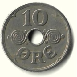 Danmark m�nt 1933 Chr. X, 10 �re, Sieg 12.2 kval. 1+