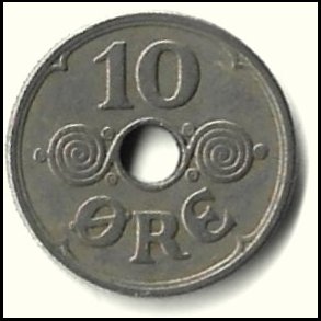 Danmark m�nt 1933 Chr. X, 10 �re, Sieg 12.2 kval. 1+