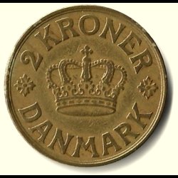 Danmark m�nt 1941 Chr. X, 2 kr., Sieg 3.2 kval. 1+(VF)