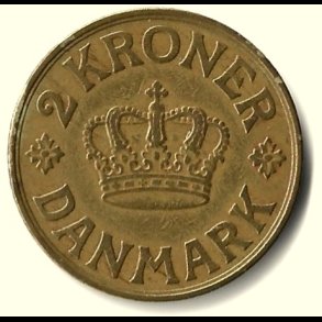 Danmark m�nt 1941 Chr. X, 2 kr., Sieg 3.2 kval. 1+(VF)