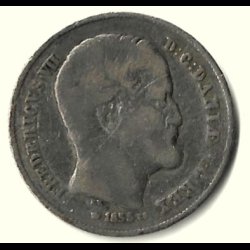 Danmark m�nt 1855 Fr. VII, 1/2 rigsdaler, Sieg 12 kval. 1