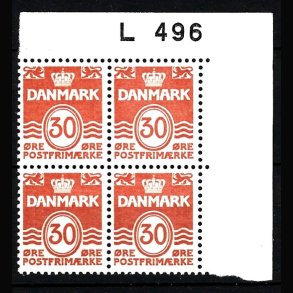 Danmark postfrisk marginalblok L496