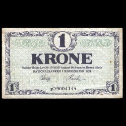 Danmark 1-krone 1921-2O Sieg 117 kval. 01/EF 