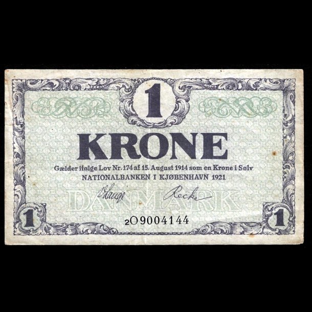 Danmark 1-krone 1921-2O Sieg 117 kval. 01/EF 