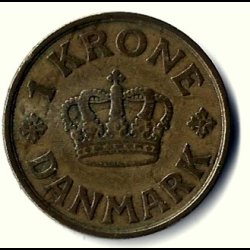 Danmark m�nt 1924  1-krone Sieg 3.1 kval. 1/F