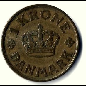 Danmark m�nt 1924  1-krone Sieg 3.1 kval. 1/F