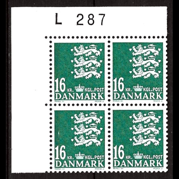 Danmark postfrisk marginalblok L1287