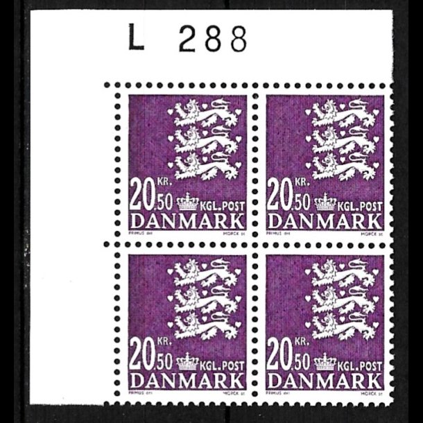 Danmark postfrisk marginalblok L1288