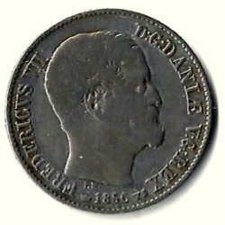Danmark m�nt 1856 Fr. VII, 16 skilling, Sieg 11 kval. 1+