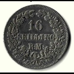 Danmark m�nt 1856 Fr. VII, 16 skilling, Sieg 11 kval. 1+