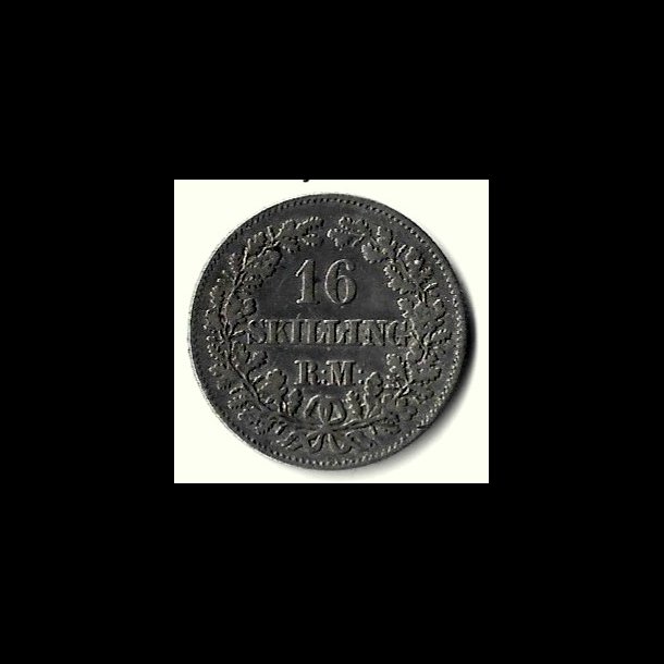 Danmark mnt 1856 Fr. VII, 16 skilling, Sieg 11 kval. 1+