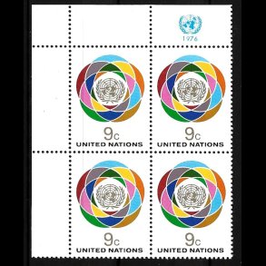 FORENEDE NATIONER POSTFRISK 4-BLOK - 76