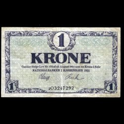 Danmark 1-krone 1921-2O Sieg 117 kval. 1+/VF