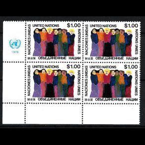 FORENEDE NATIONER POSTFRISK 4-BLOK - 88