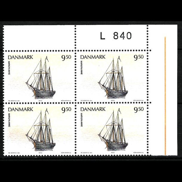 Danmark postfrisk marginalblok L840