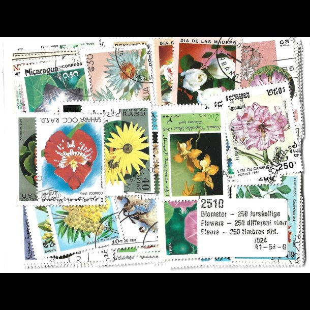 motivpakke stemplet  blomster 250 stk. forskellige