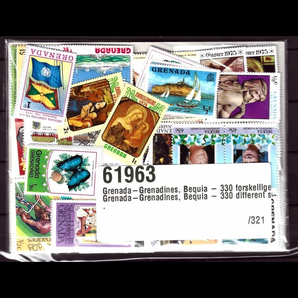 Grenada/Bequia postfriske 330 stk. forskellige