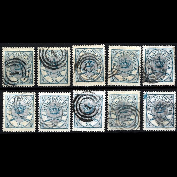 Danmark AFA 11 stemplet 10 stk. pne AFA kr. 3.500,00