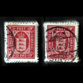 Danmark stemplet AFA TJ 10+10a - 1 bundt af hver (� 100 stk) AFA kr. 21.000,00